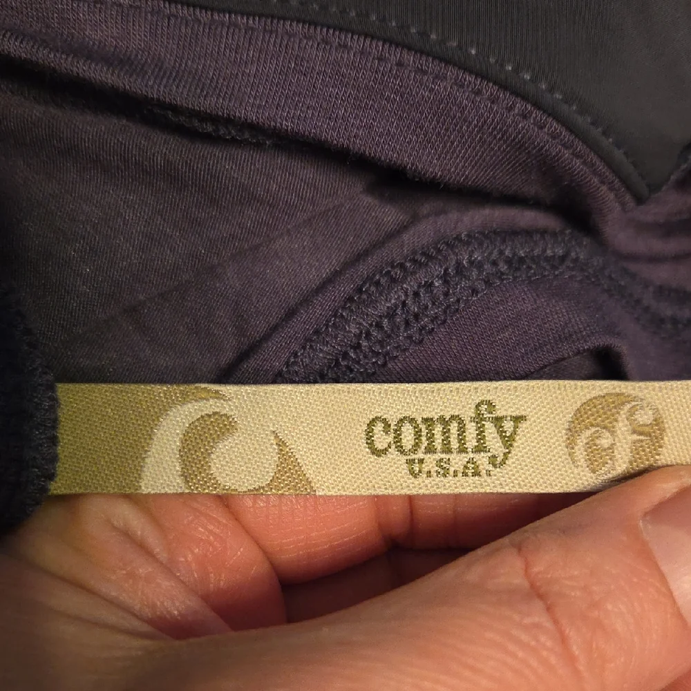 COMFY USA London Midi Dress Size Large Balloon Hem Gray‎ Size Large Lagenlook